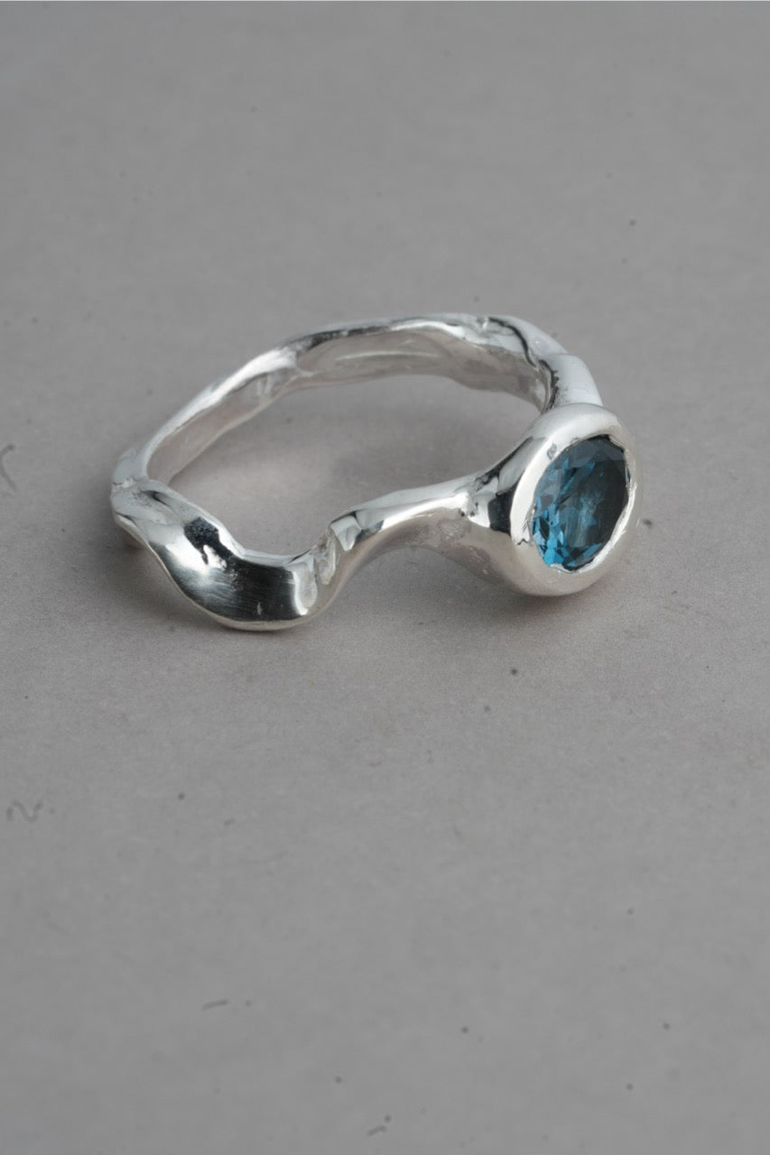 Trident Ring - London Blue Topaz