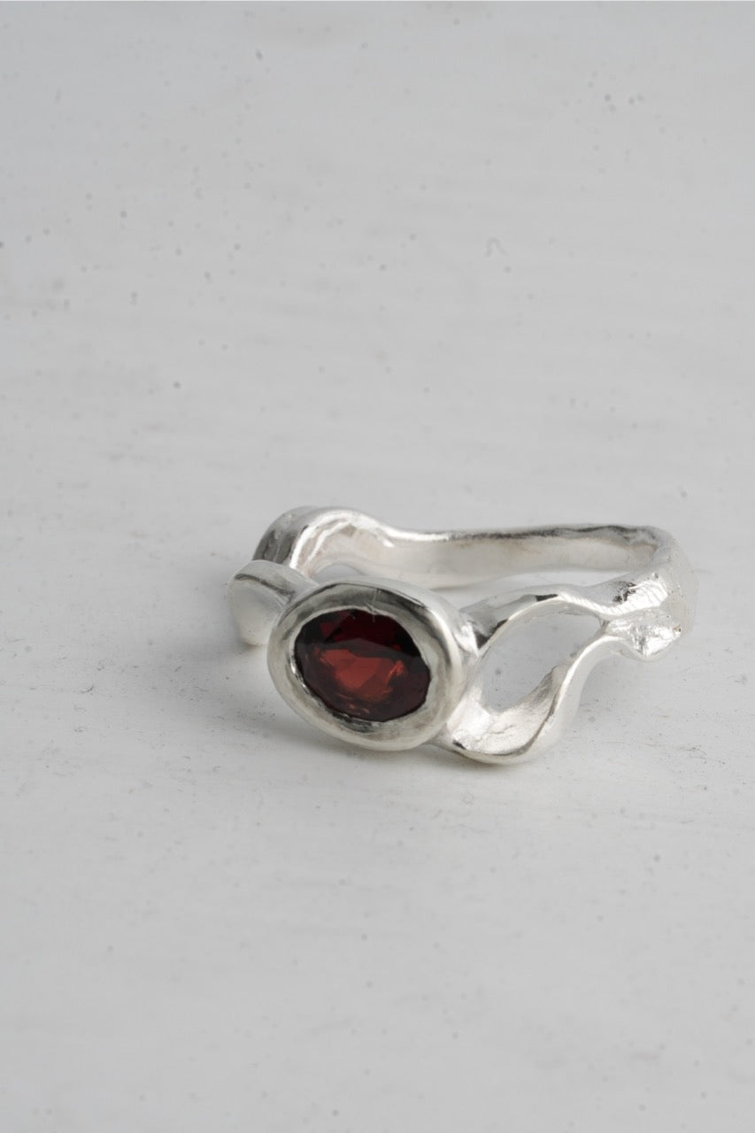 Trident Ring - Garnet