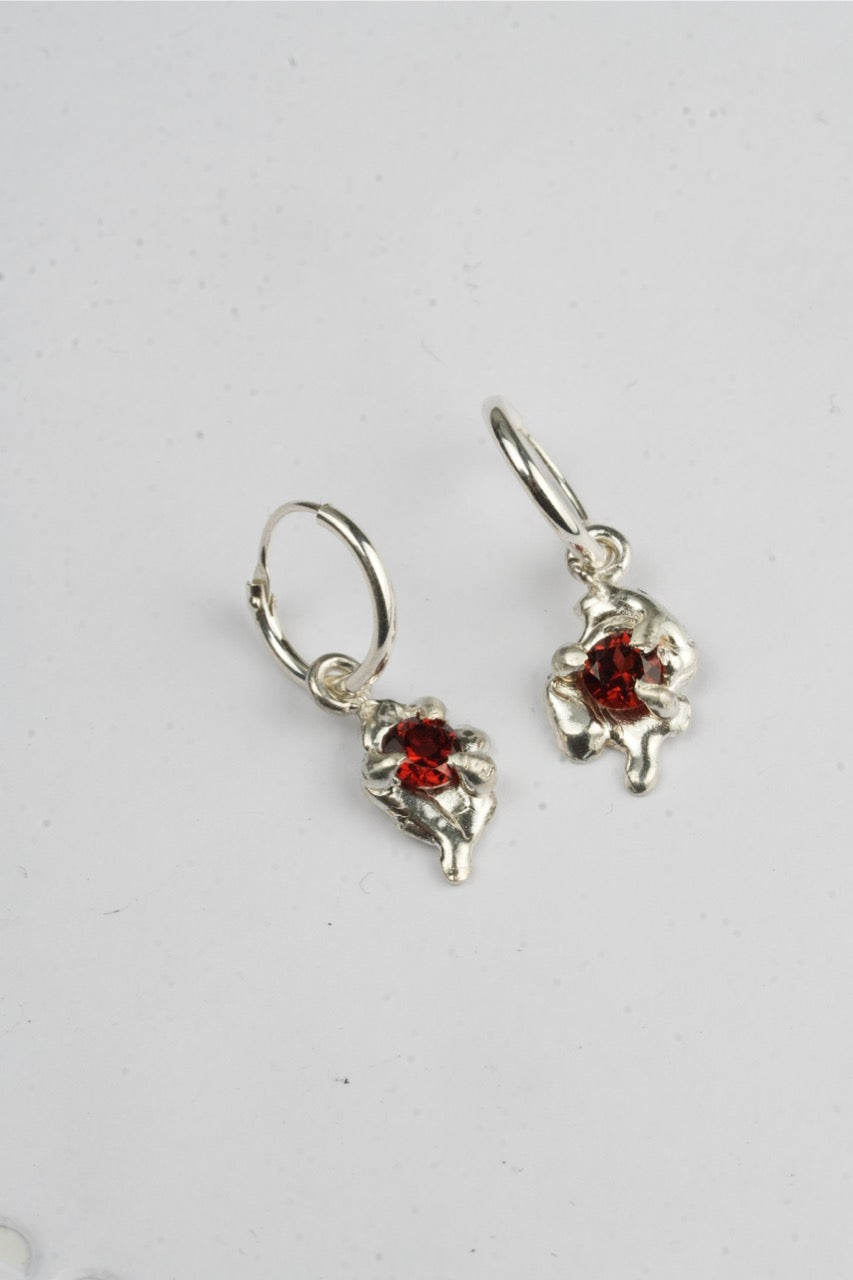 Drop of Garnet Earrings